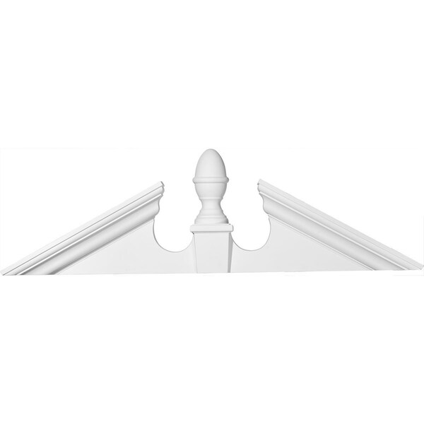 Ekena Millwork 55 5/8"W x 12 7/8"H x 16 1/2"OH x 4 1/2"P, Pitch 6/12 Acorn Pediment PED57X16X04 - main